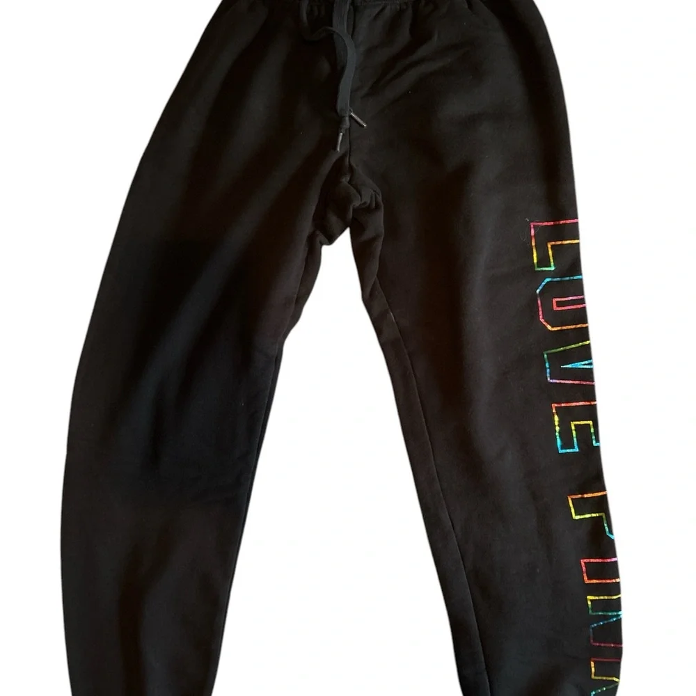 Victoria’s Secret Sweatpants with Colorful 'LOVE PINK' Logo Sz S - Picture 2 of 3